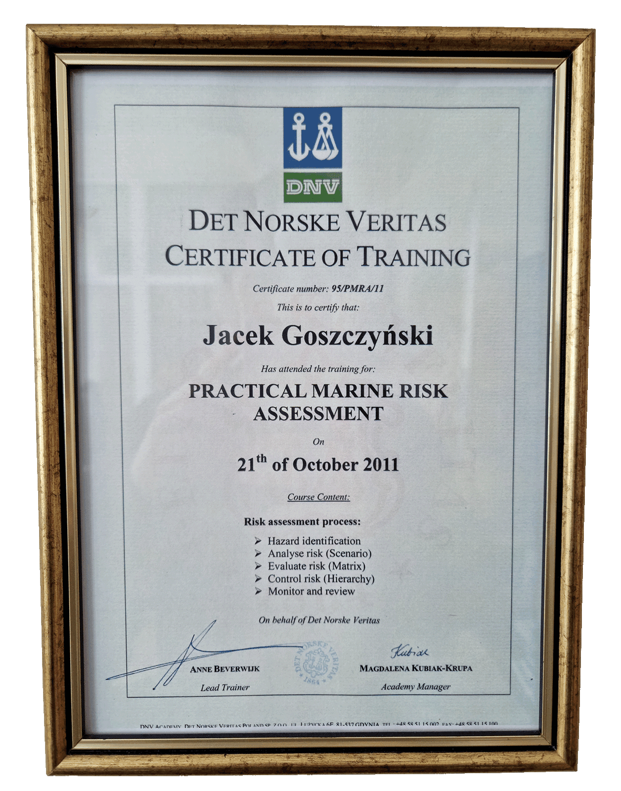Practical Marine Risk Assessment - Det Norske Veritas (DNV)